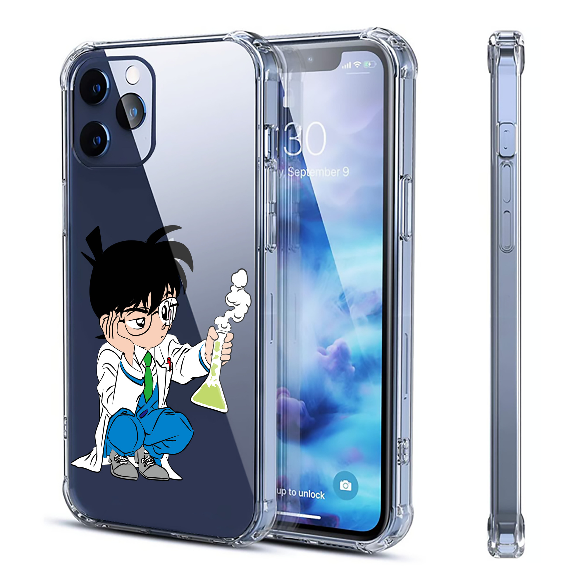 （画像用） 名探偵コナン 江戸川 コナン Detective Conan Conan Edogawa 【iPhone 12シリーズ対応】透明スマホケース（クリアソフトケース）